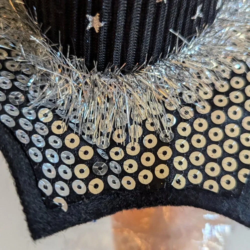 NWT Silver Stars Mini Witch Hat Floral Pick Sequins Ashland Halloween Decoration